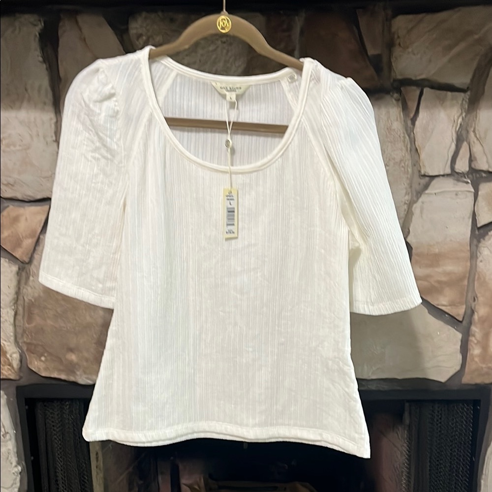 White A New Day Ribbed Top